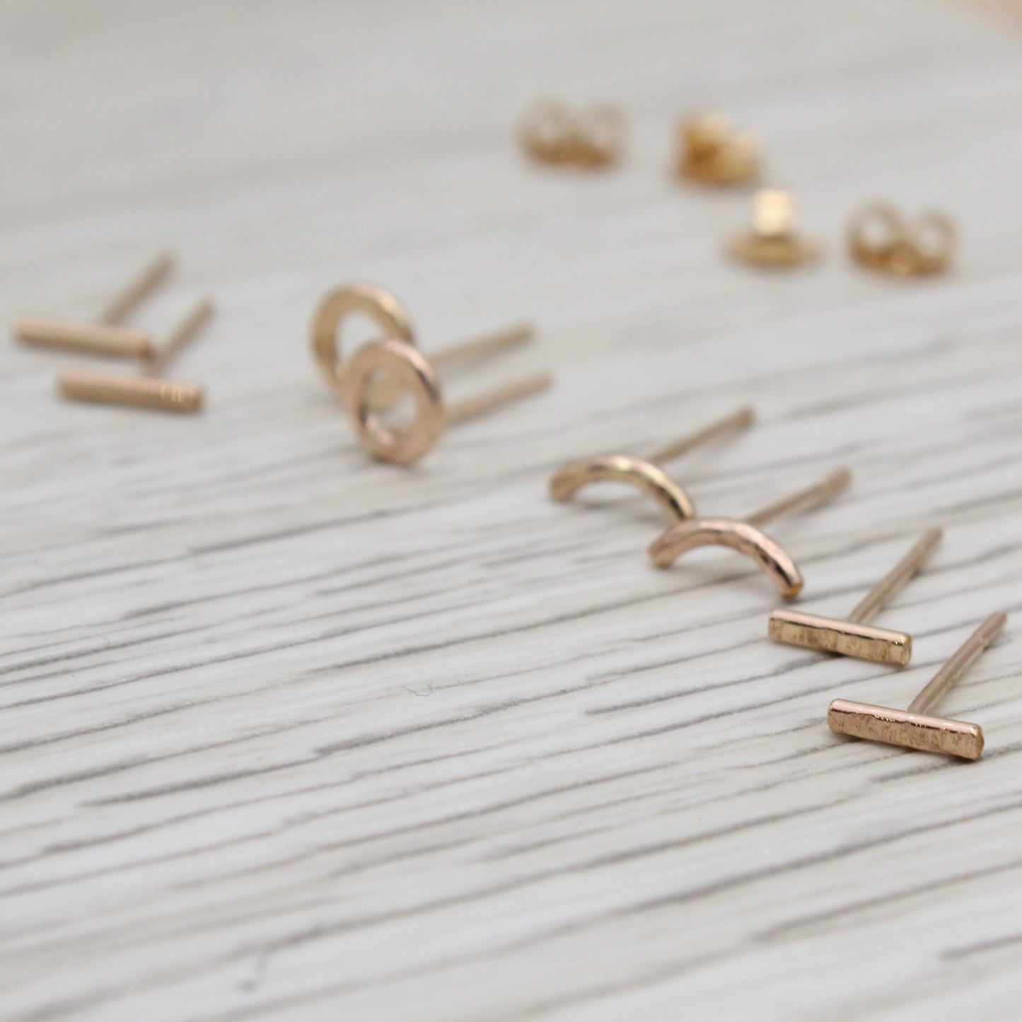 Yellow Gold Filled Bar Studs