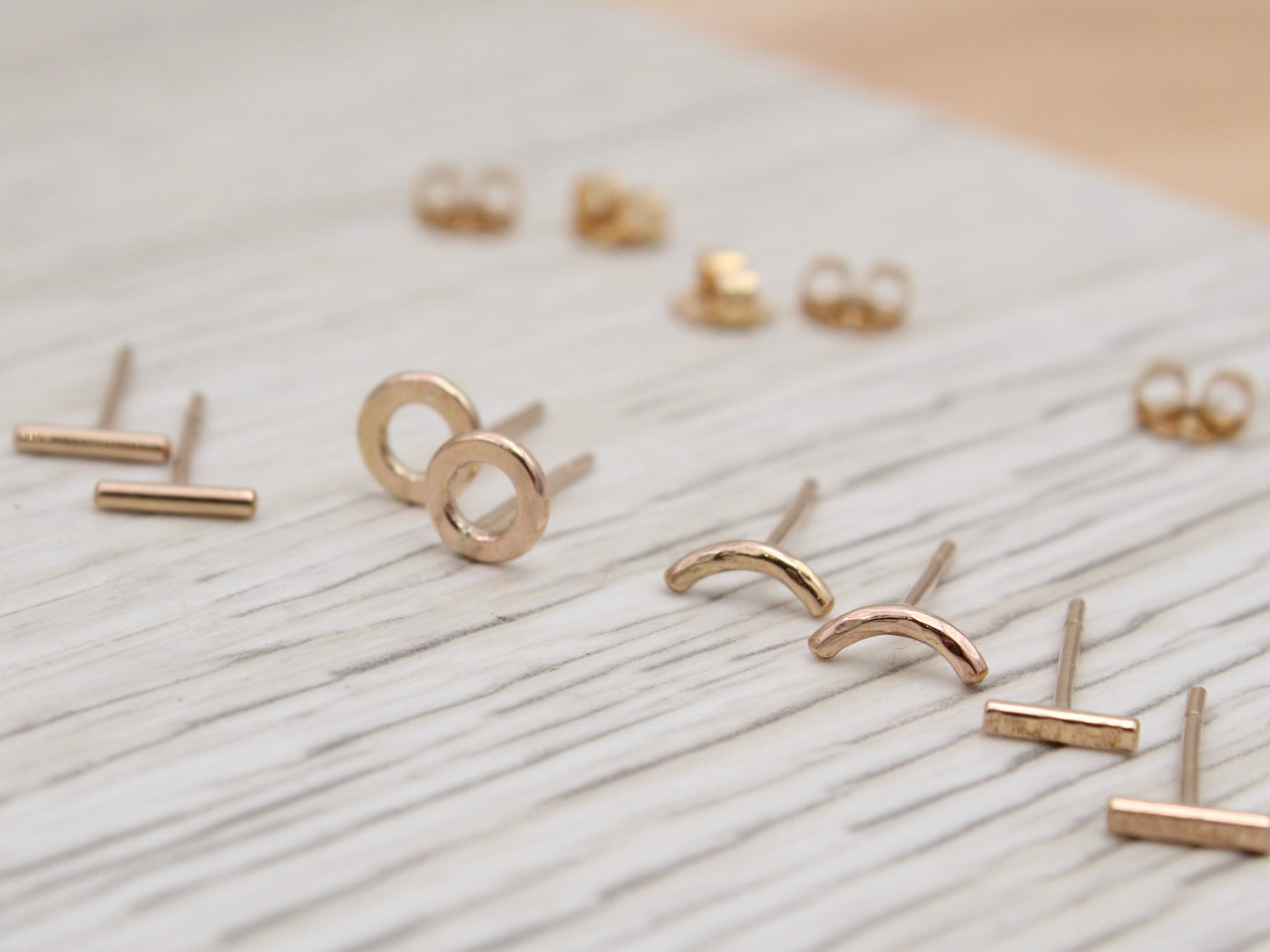 Yellow Gold Filled Bar Studs