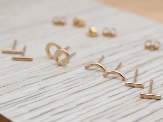 Yellow Gold Filled Bar Studs