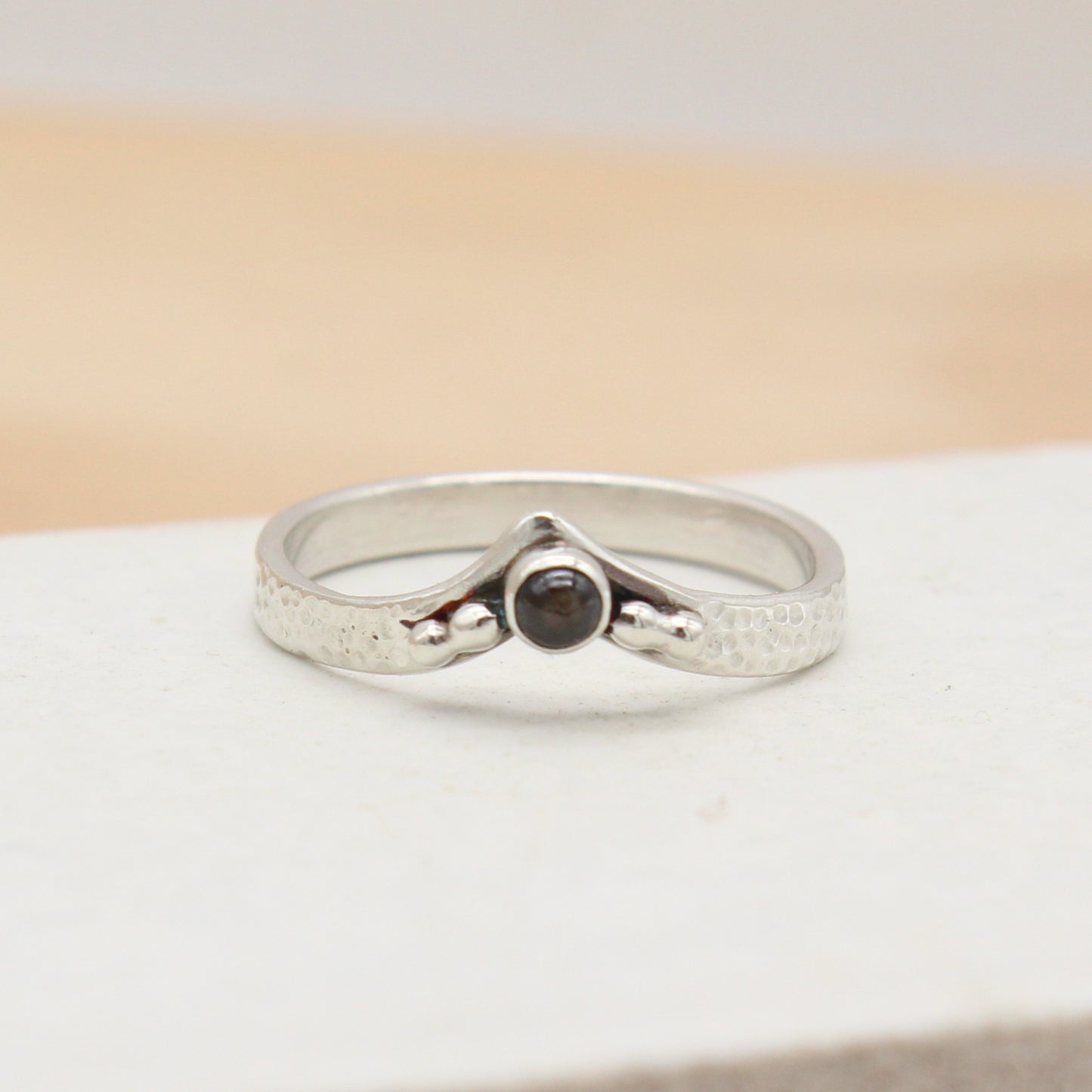 Size 8 Black Star Sapphire Ring