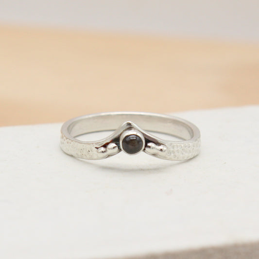 Size 8 Black Star Sapphire Ring