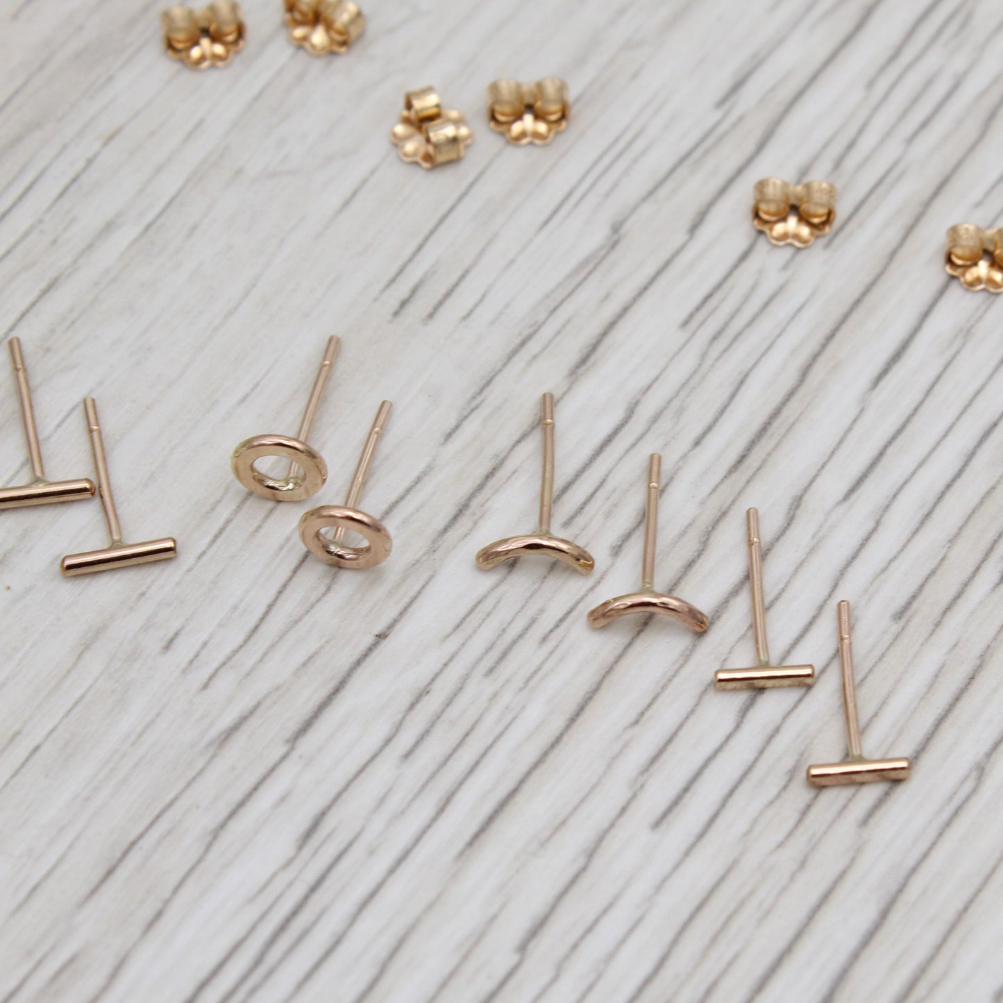 Yellow Gold Filled Bar Studs