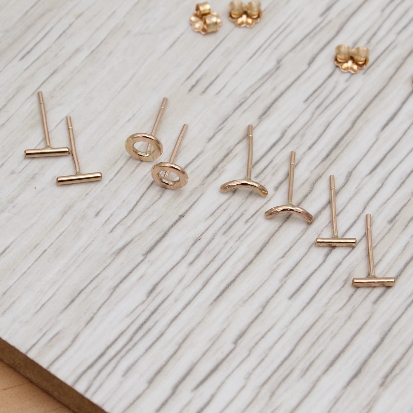 Yellow Gold Filled Bar Studs