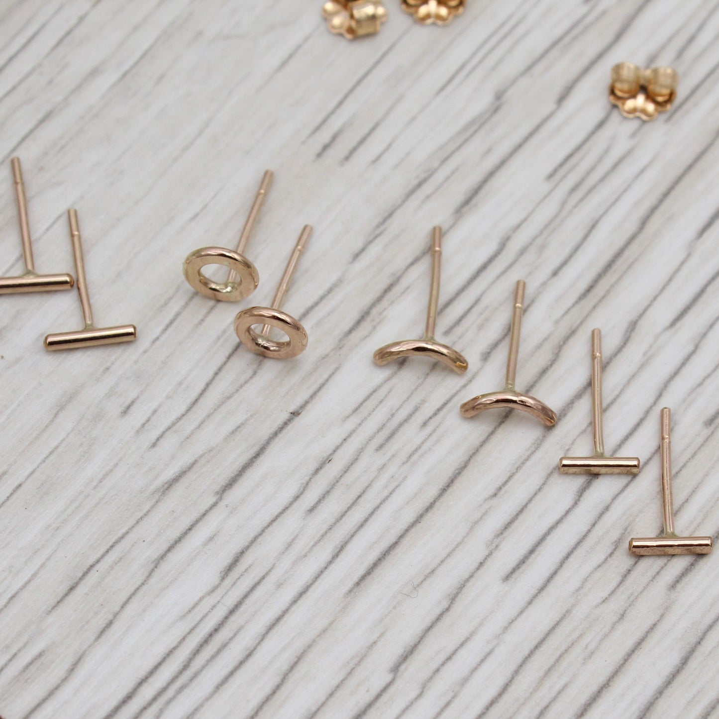 Yellow Gold Filled Bar Studs