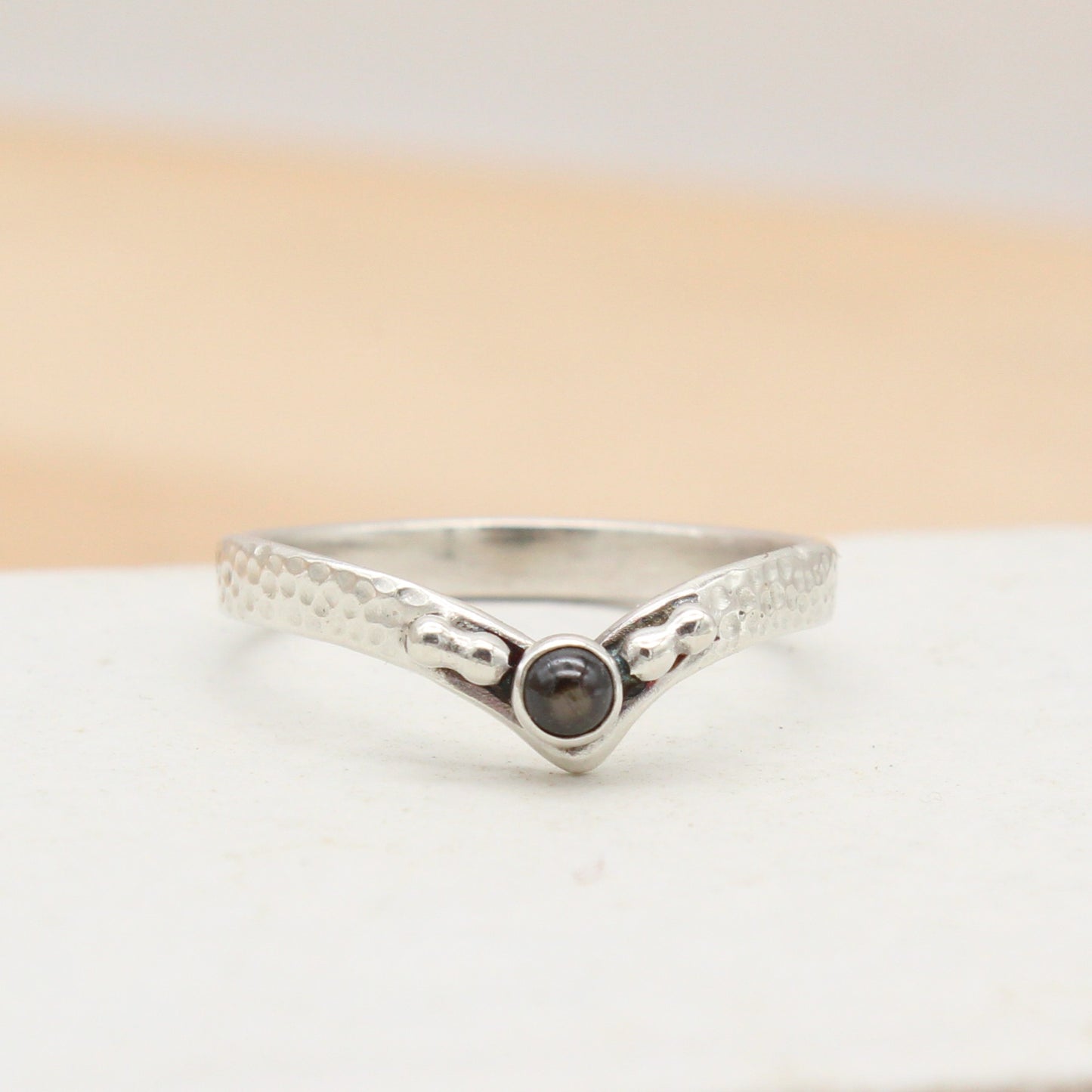Size 8 Black Star Sapphire Ring
