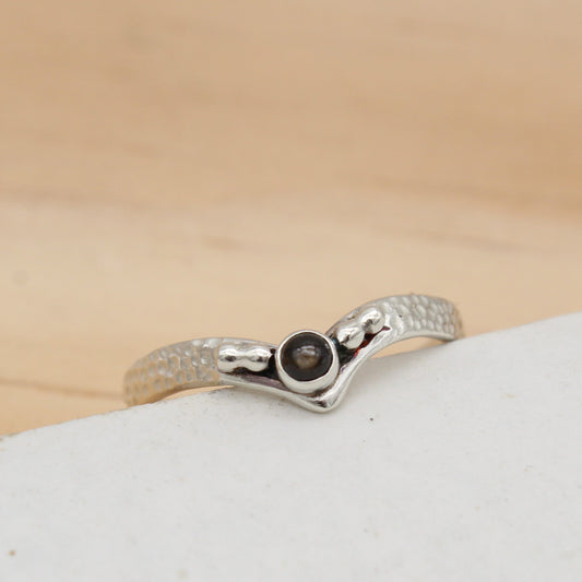 Size 8 Black Star Sapphire Ring