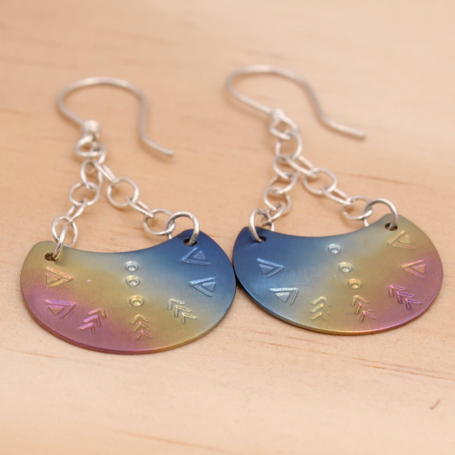 Titanium and Silver Dangle Earrings