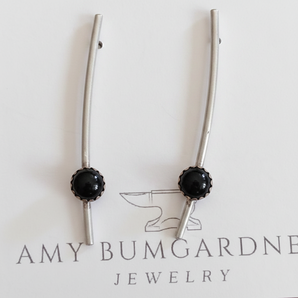 Onyx Stick Bar Earrings