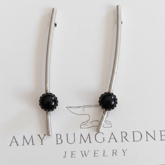 Onyx Stick Bar Earrings