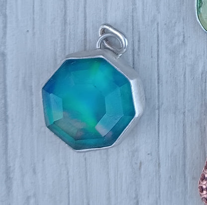 Crystal and Aurora Opal Doublet Pendant