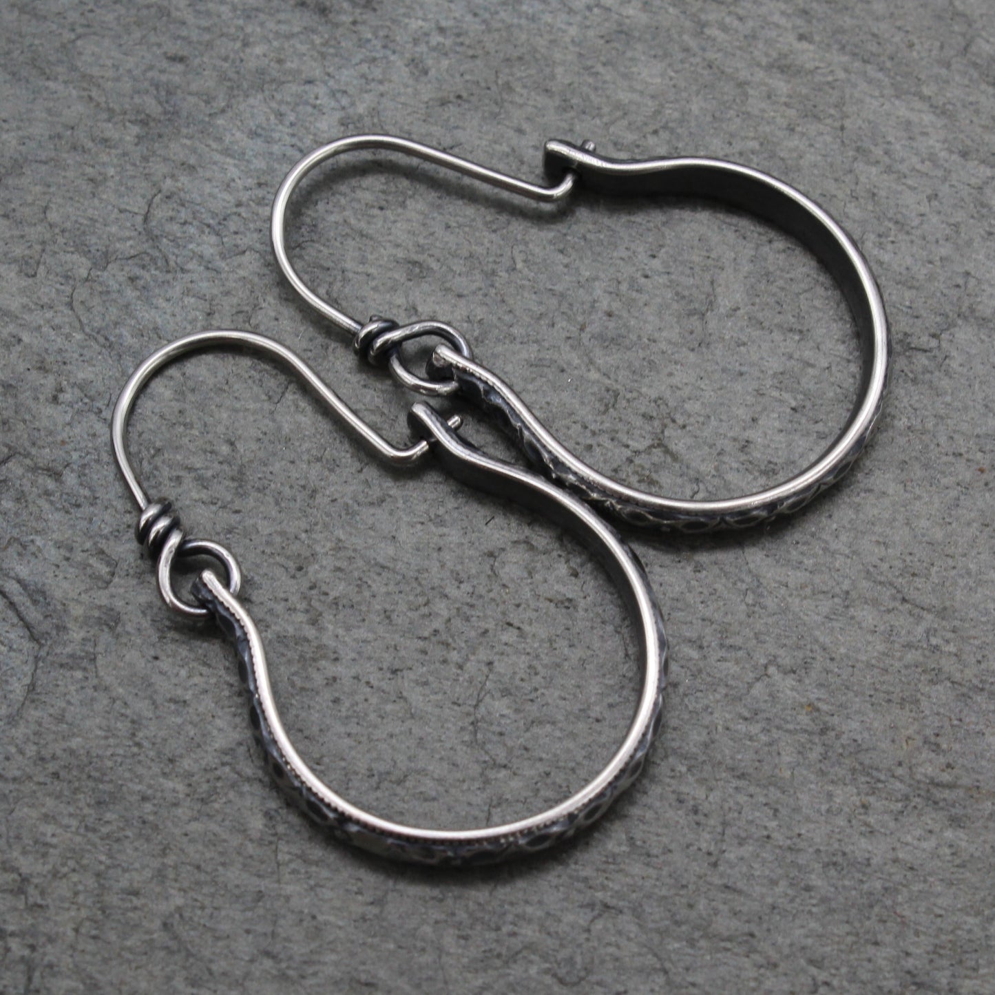 Dogwood Flower Sterling Silver Hoop Earrings