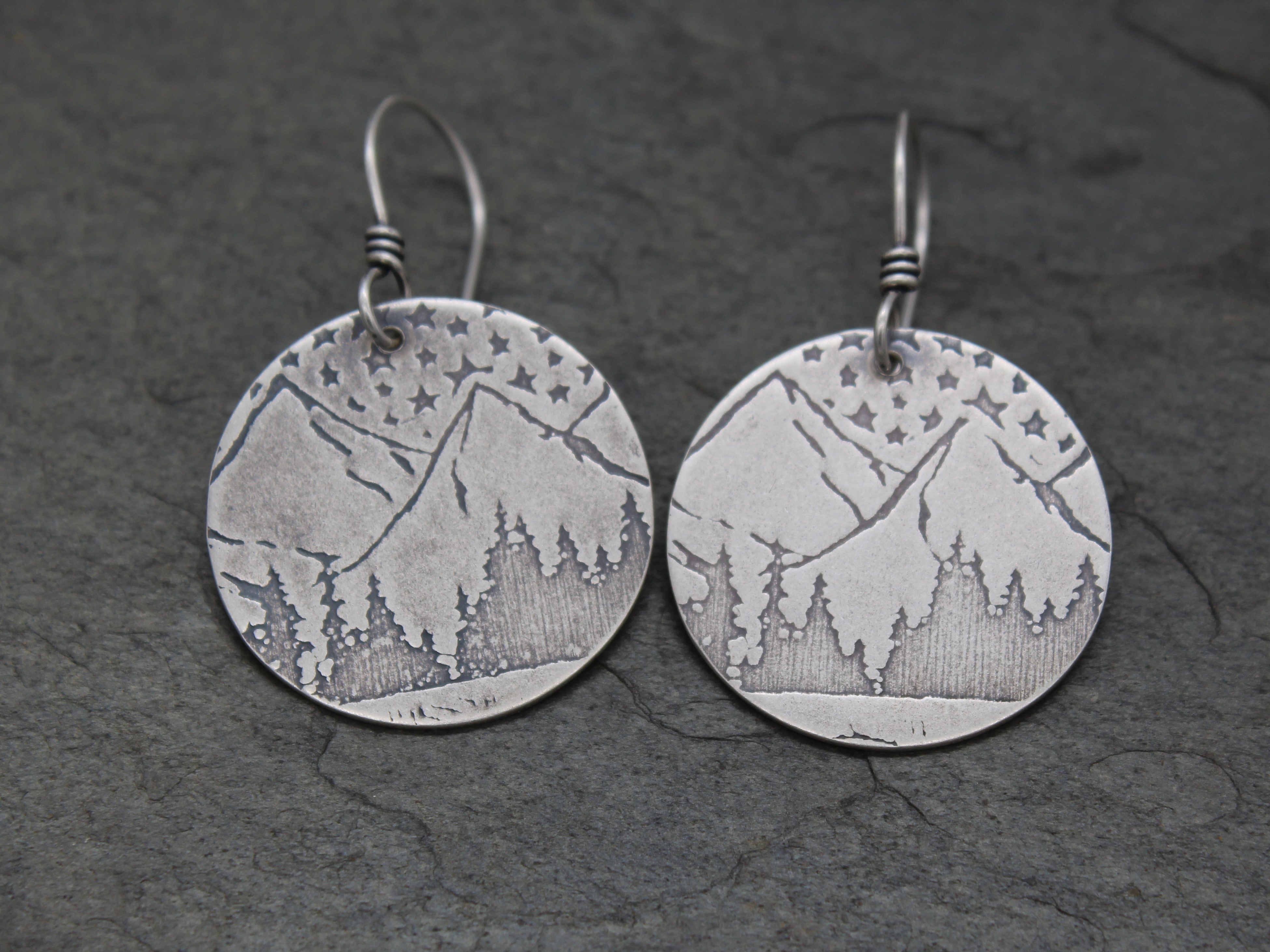 Mountain Scene Dangle Earrings