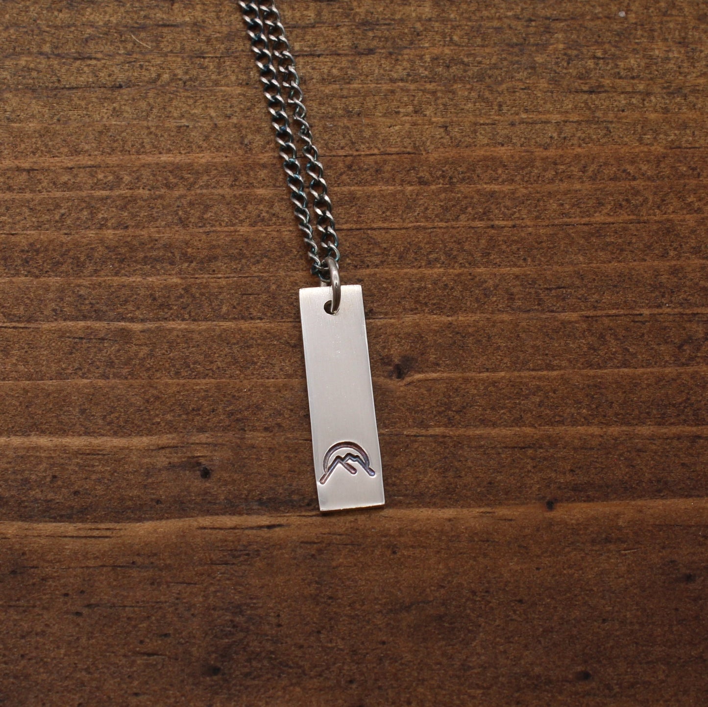 Stamped Mountain Minimalist Necklace