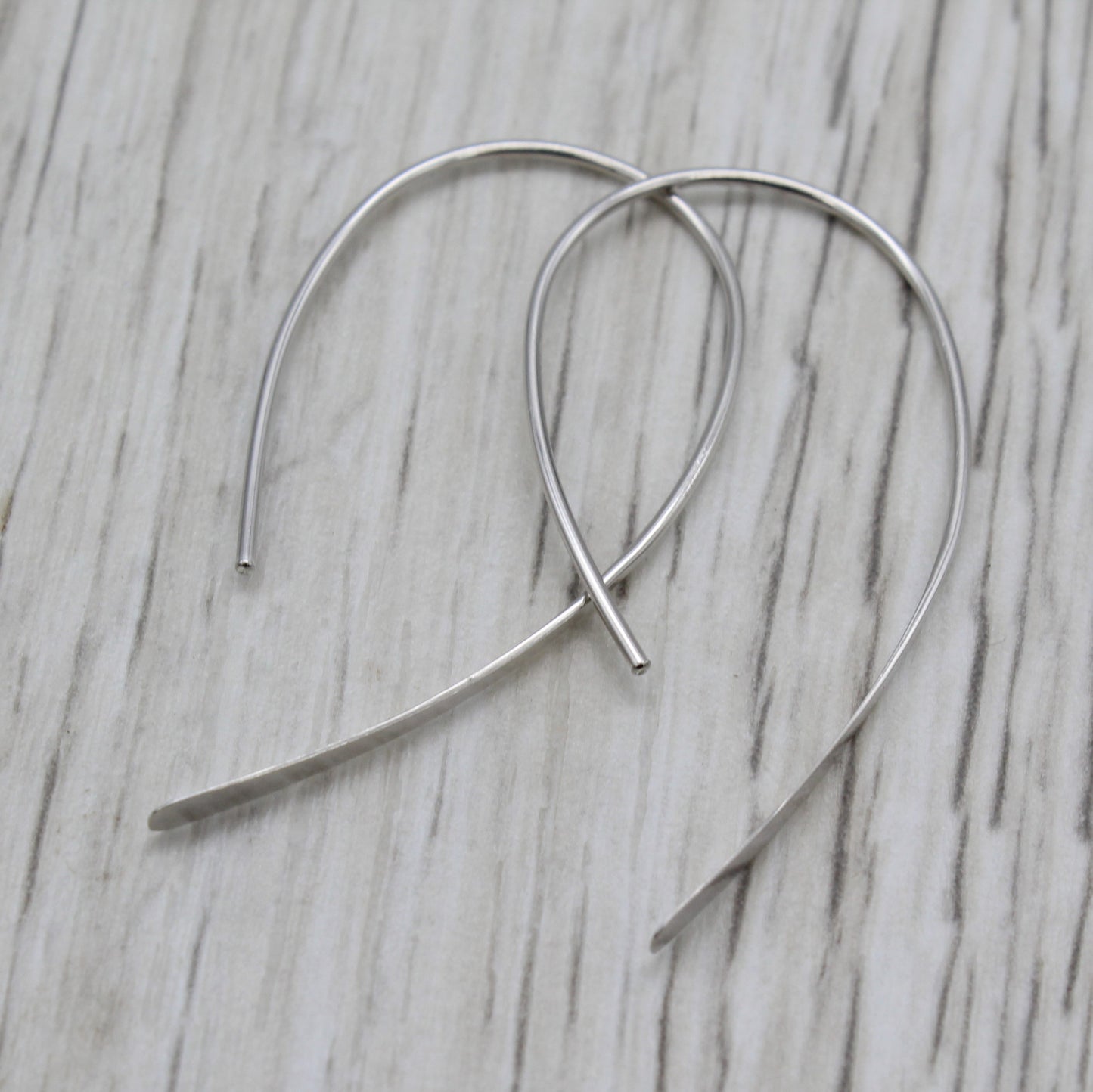 Minimal Wide Hook Silver Earrings