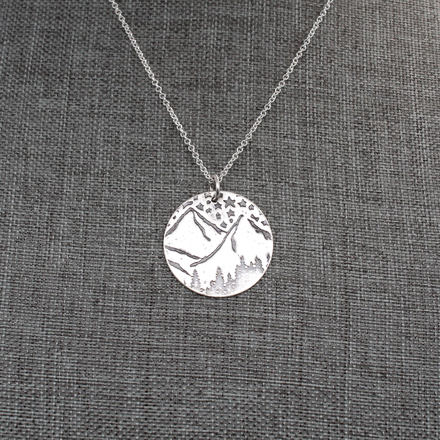 Sunflower or Mountain Necklace in Copper or Silver