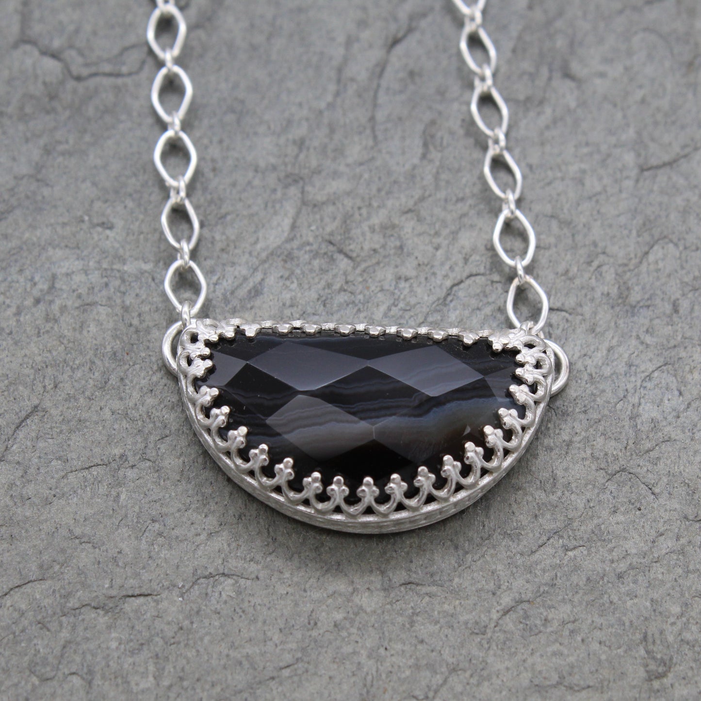 Faceted Onyx Necklace