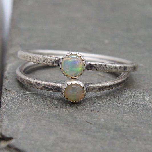 Stack Ring - Ethiopian Opal (October's Birthstone)