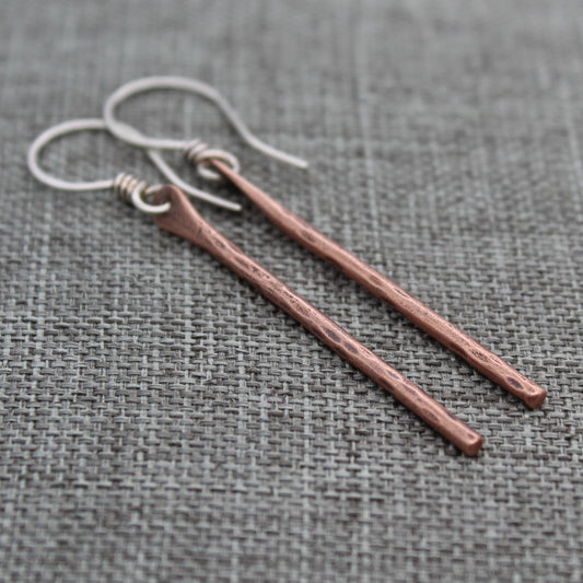 Reclaimed Copper Earrings - Small