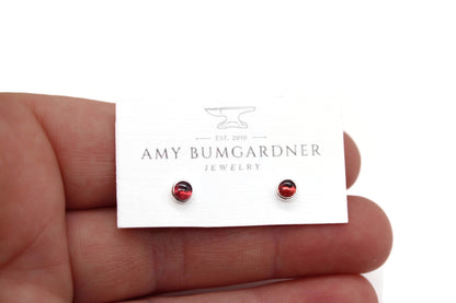 Gemstone Stud Earrings with Smooth Setting