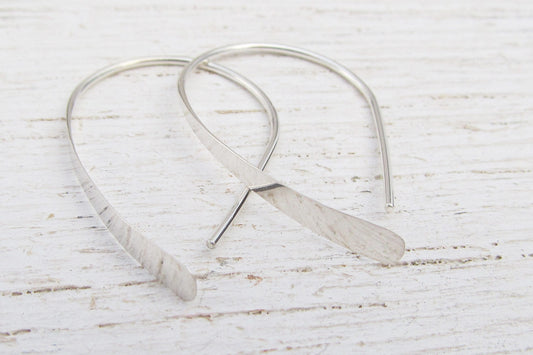 Sterling Silver Hammered Paddle Earrings